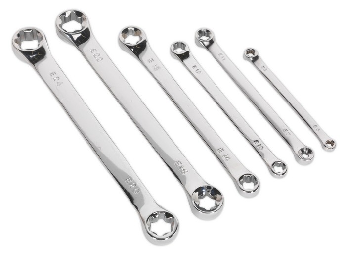 TRX-STAR DOUBLE END SPANNER SET 6PC FROM SEALEY'S SIEGEN RANGE S01107 SYSP