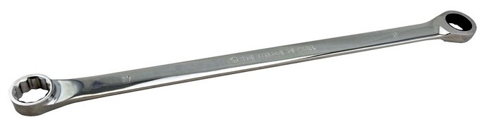 BRITOOL HALLMARK RRXL8 EXTRA LONG FLAT RING SPANNER WITH RATCHET RING 8MM