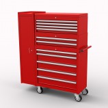 BRITOOL HALLMARK 11 DRAWER TOOL STACK WITH FULL LENGTH SIDE CUPBOARD