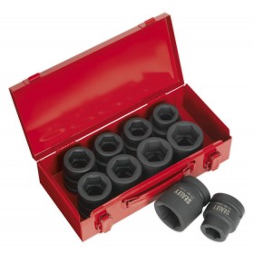 IMPACT SOCKET SET 10PC 1"SQ DRIVE METRIC/AF FROM SEALEY AK688 SYD