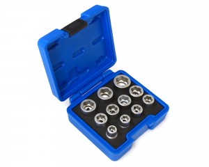 11PC BOLT GRIPPING SOCKET EXTRACTOR SET FOR REMOVAL OF DAMAGED / ROUNDED NUTS